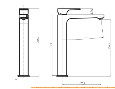 Смеситель Villeroy & Boch Architectura Square TVW125002000 фотография