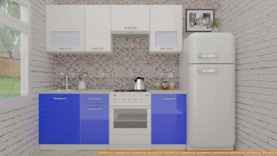Кухня ВерсоМебель ЭкоЛайт-5 2.2 (белый/глубокий синий) фотография