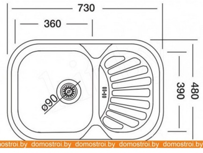 Кухонная мойка Kromevye EC 251 D фотография