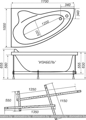 Ванны Triton Изабель 170x100R фотография