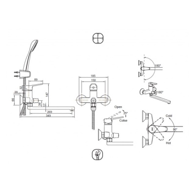Смеситель для ванны Bravat Eco F6111147C-LB фотография