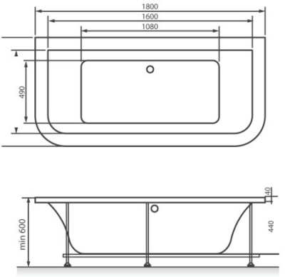 Акриловая ванна Vayer Options 170x70/85 фотография