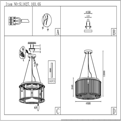 Подвесная люстра ST Luce Velletri SL1627.103.05 фотография