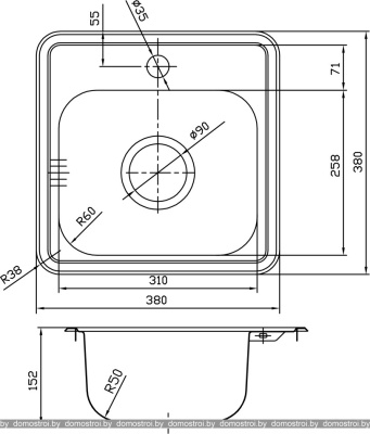 Кухонная мойка IDDIS Strit STR38P0i77 фотография