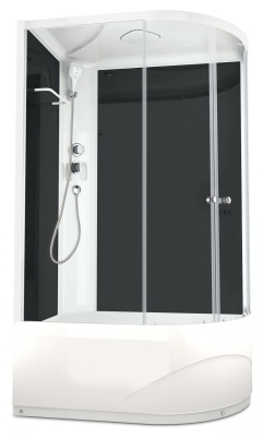 Душевая кабина Domani-Spa Delight 128 high 120x80 L (прозрачное стекло / черные стенки) фотография