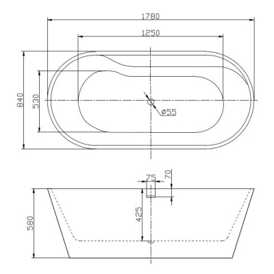 Акриловая ванна BelBagno BB14-K 177.5x84 фотография