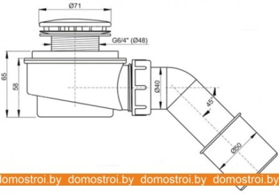 Сифон с переливом Alcaplast A471CR-50 фотография