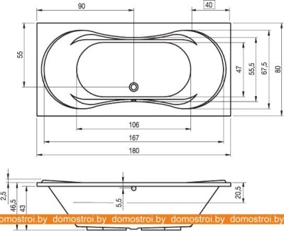 Ванны Riho Supreme 180x80 BA55005 (с каркасом) фотография