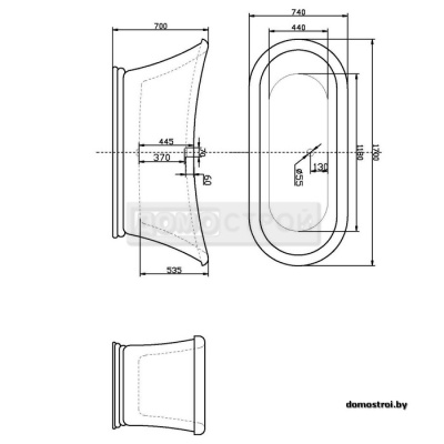 Акриловая ванна BelBagno BB09 170x74 фотография