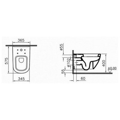 Подвесной унитаз Vitra D-Light 5910B003-6099 с сиденьем фотография