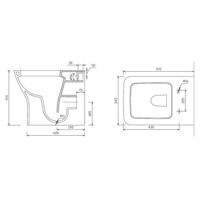 Приставной унитаз BelBagno Silvia BB225B фотография