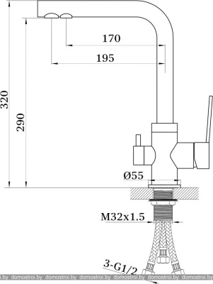 Смеситель Ganzer Rein GZ 16025F (белый) фотография
