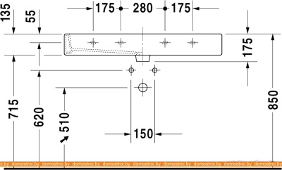 Умывальник Duravit Vero 100x47 (0454100000) фотография