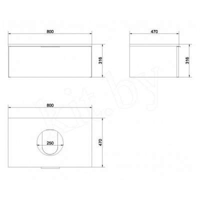 Тумба Cersanit Laredo 80 Тумба для умывальника Caspia Ring фотография