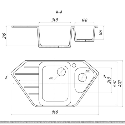 Кухонная мойка Gerhans E10 (графит) фотография