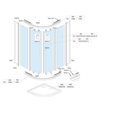 Душевой уголок Roltechnik SaniPro HGR2 90x90 шиншилла фотография