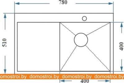 Кухонная мойка Asil AS 3119 (правая, матовая, 1 мм) фотография