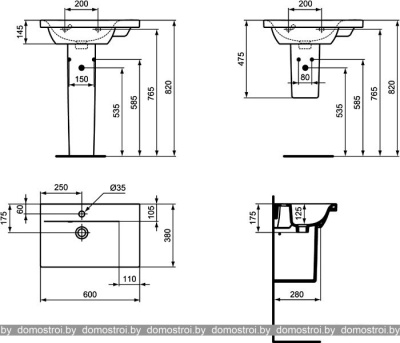 Умывальник Ideal Standard Connect Space 60x38 E136601 фотография