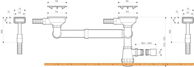 Сифон с переливом Omoikiri WK-2C IN фотография