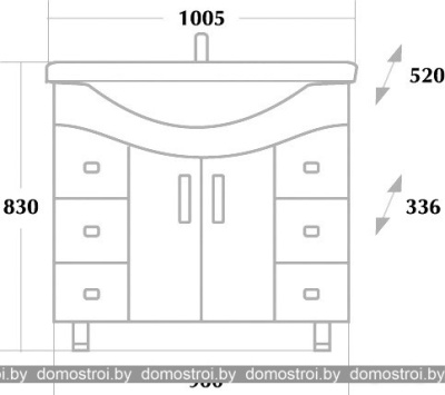 Тумба под умывальник Onika Эльбрус 100.13 (белый) 110008 фотография