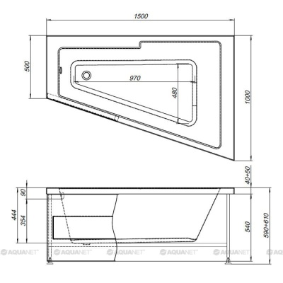 Акриловая ванна Aquanet Accord 150x100 R фотография